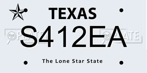 S412EA Texas License Plate