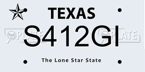 S412GI Texas License Plate