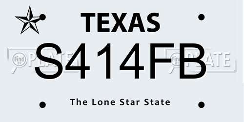 S414FB Texas License Plate