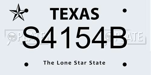 S4154B Texas License Plate