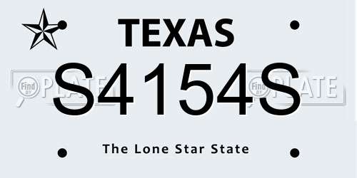S4154S Texas License Plate