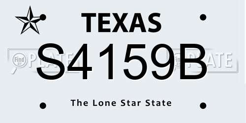 S4159B Texas License Plate