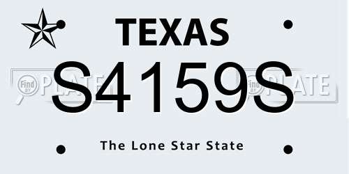 S4159S Texas License Plate