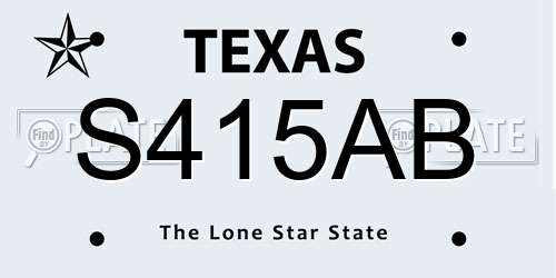 S415AB Texas License Plate