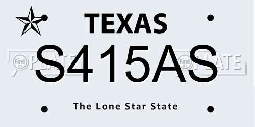 S415AS Texas License Plate