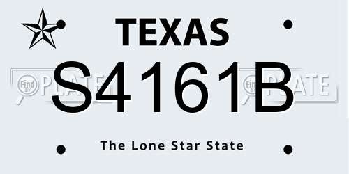 S4161B Texas License Plate