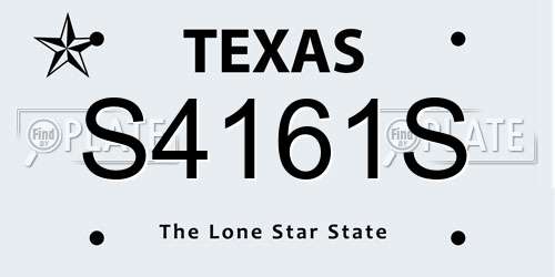 S4161S Texas License Plate
