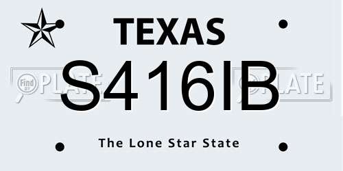 S416IB Texas License Plate