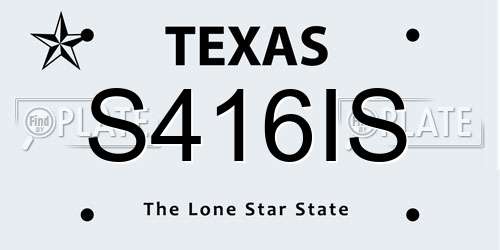 S416IS Texas License Plate