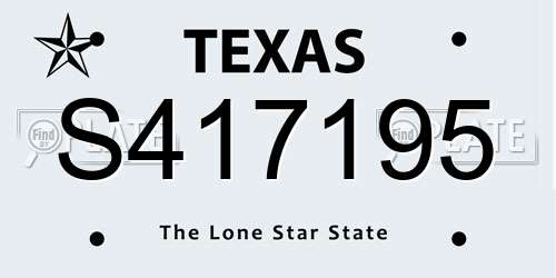 S417195 Texas License Plate
