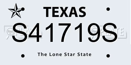 S41719S Texas License Plate
