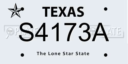 S4173A Texas License Plate