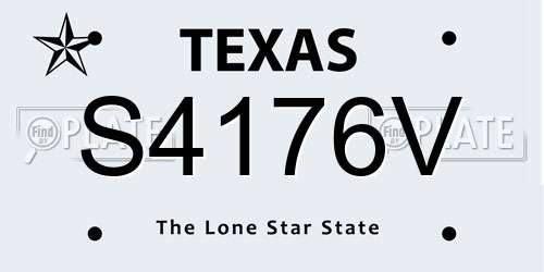 S4176V Texas License Plate