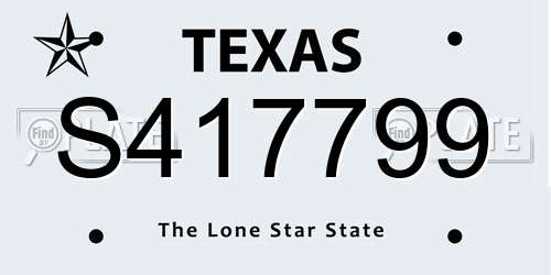 S417799 Texas License Plate