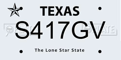 S417GV Texas License Plate