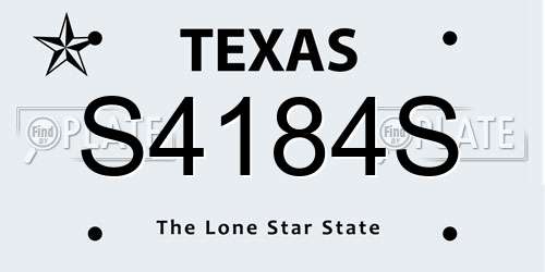 S4184S Texas License Plate