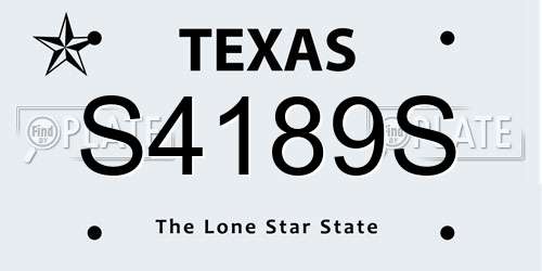 S4189S Texas License Plate
