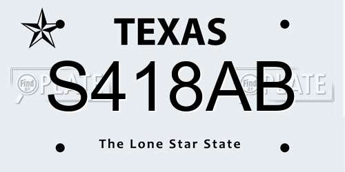 S418AB Texas License Plate