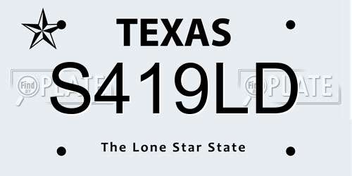 S419LD Texas License Plate