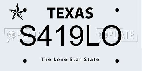 S419LO Texas License Plate