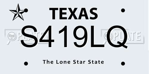 S419LQ Texas License Plate