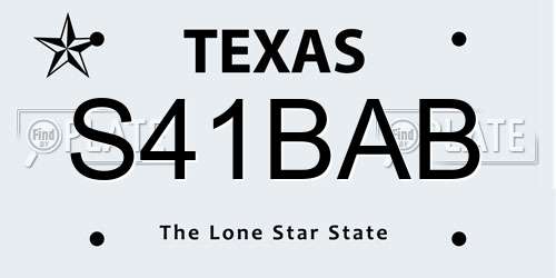 S41BAB Texas License Plate