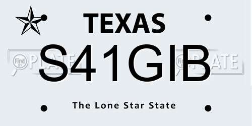 S41GIB Texas License Plate