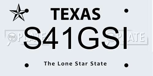 S41GSI Texas License Plate