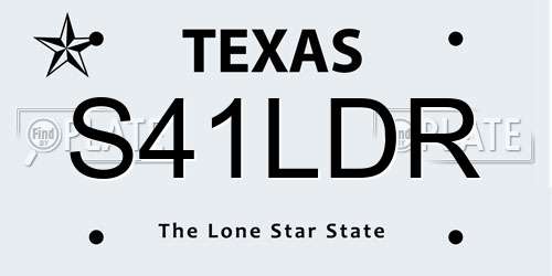 S41LDR Texas License Plate