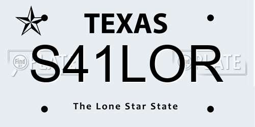 S41LOR Texas License Plate