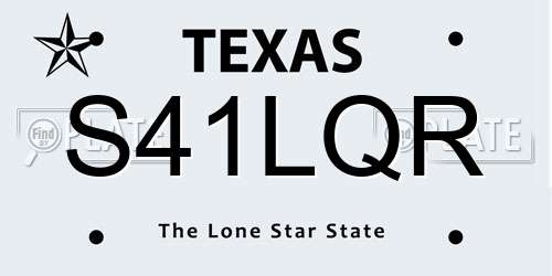 S41LQR Texas License Plate