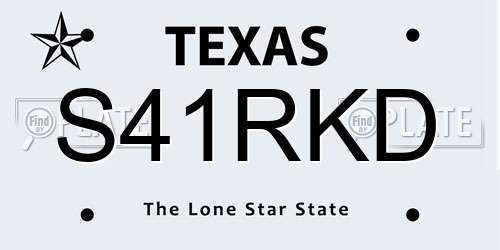 S41RKD Texas License Plate