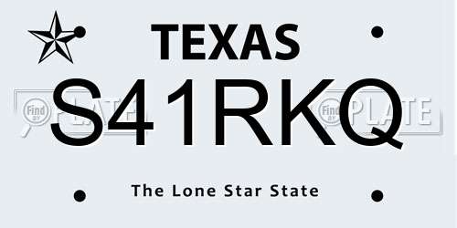 S41RKQ Texas License Plate