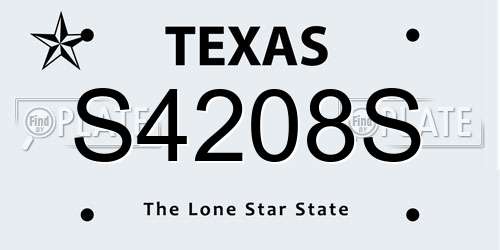 S4208S Texas License Plate