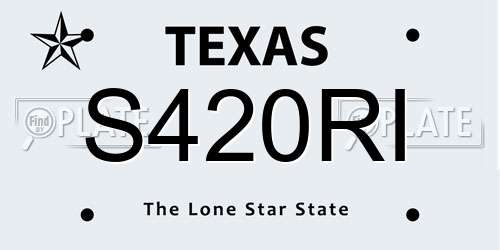 S420RI Texas License Plate