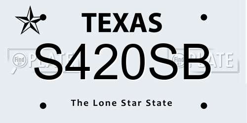 S420SB Texas License Plate