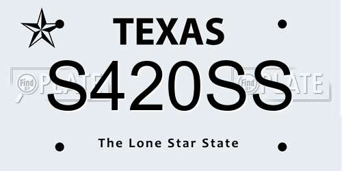 S420SS Texas License Plate