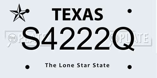 S4222Q Texas License Plate