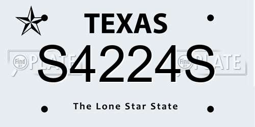 S4224S Texas License Plate