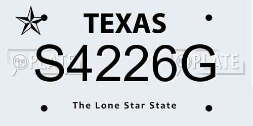 S4226G Texas License Plate