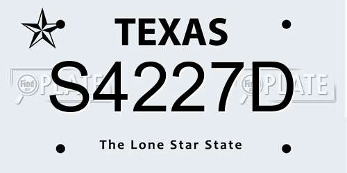 S4227D Texas License Plate