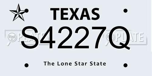 S4227Q Texas License Plate