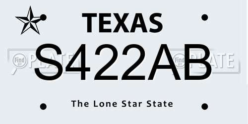 S422AB Texas License Plate