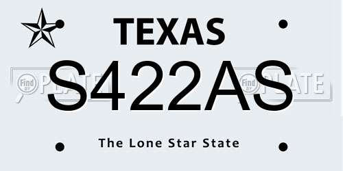 S422AS Texas License Plate