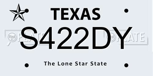 S422DY Texas License Plate