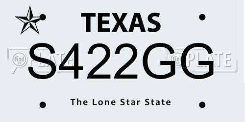 S422GG Texas License Plate