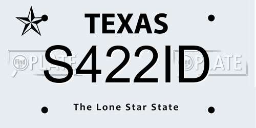 S422ID Texas License Plate