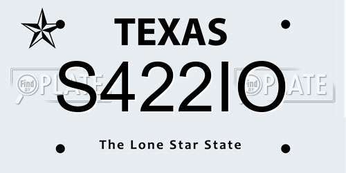S422IO Texas License Plate