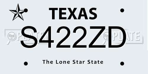 S422ZD Texas License Plate