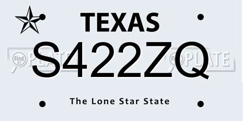 S422ZQ Texas License Plate